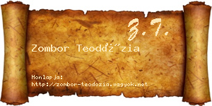 Zombor Teodózia névjegykártya